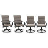 PHI VILLA Swivel Patio Dining Chairs Set of 4, Padded Textilene Mesh, Brown