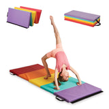 HearthSong 5-Panel Colorful Rainbow Folding Kids' Gymnastics Tumbling Mat for Active Play, with Carrying Handles, 77 Inches Long x 30 Inches Wide HearthSong