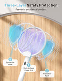 YISSVIC 2 in 1 Mosquito Killer Racket, 4000V Foldable Electric Fly Swatter with Charging Base & Purple Light, Rechargeable 1800mAh Bug Zapper Indoor for Home, Patio, Backyard, Camping Use