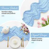 8 Pack Baby Blue 17 x 108 Inch Cheesecloth Table Runner - Boho Gauze Sheer Fabric for Wedding Baby Shower Party Home Decor