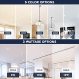 LUXRITE 4 Inch Canless Spotlight, LED Recessed Lighting, 5CCT 2700K-5000K, Dual Dimmable Ceiling Light, 650/800/1066 Lumens, CRI 90, 8W/10W/13W Selectable, IC Rated, Wet Rated, ETL Listed (12 Pack)