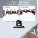Conference Camera 3X Optical Zoom 1080P 60FPS Wide View Angel Conference Room PTZ Camera USB3.0/HDMI/RS485/RS232 Works Tenveo