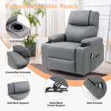 BRTHORY Leather Power Lift Recliner Chair for Elderly, with Massage & Heat