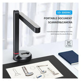 Portable Scanner, T201 Book Scanner, Automatic Document, Max A4 A3 Size with Smart OCR Led Desk Lamp for Family Home Office, Increase Efficiency(1300 Pixel)