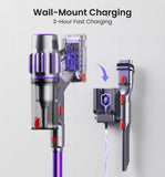 Cordless Vacuum Cleaner,650W 55KPA 80Mins Vacuum Cleaners for Home with Self-Standing,Smart Display,V-Shaped Anti-Tangle Brush,Wall Mount Charging,Cordless Stick Vacuum for Home,Floors,Carpet,Pet Hair