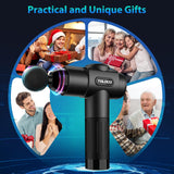 TOLOCO Massage Gun, Deep Tissue Back Massage for Athletes for Pain Relief, Percussion Massager with 10 Massages Heads & Silent Brushless Motor, Valentines Day Gifts for Him Her, Black