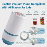 Electric Mason Jar Vacuum Sealer Kit, Sunchic 2026 Portable Jar Vacuum Sealer, No Opener Needed, Fits Wide & Regular Mouth Jars, 12 Reusable Lids & 6 Sealing Rings, Food Storage Canning Machine