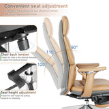 FurniBaron Ergonomic Genuine Leather Office Chair with Footrest 400lbs