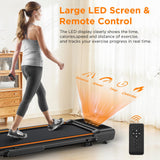 Walking Pad with 12% Incline, Under Desk Walking Pad Treadmill with Adjustable Height Handle Bar & Removable Desk, 3 in 1 3.5HP Foldable Treadmill 300lbs Capacity for Home Office with Remote Control