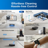 ECOVACS Robot Vacuum Cleaner DEEBOT X5 PRO Omni with All-in-one Station, 12.800Pa, ZeroTangle, TruEdge Adaptive Edge Mopping, 150℉ Hot Water Mop Washing, AINA 2.0 Intelligent Navigation