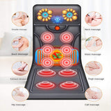 Full Body Massage Mat with Heat Multi-Functional Vibrating Massage Mattress PadFull Body Massager Cushion for Relieving Back Lumbar Leg Pain Massage Cushion,N