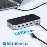 Laptop Docking Station,16 in 1 USB C Docking Triple Monitor,USB C Dock Station with 3 HDMI,PD 100W