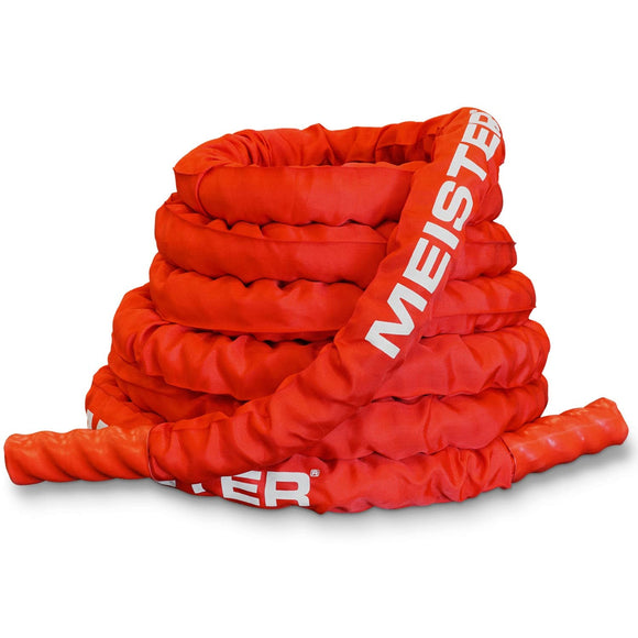 Meister Beast Professional Sheathed Battle Rope for Strength & Conditioning Gym Workouts - 2.5