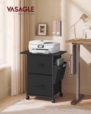 VASAGLE Rolling File Cabinet with 2 Drawers, Printer Stand