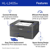 Brother HL-L2405W Wireless Compact Monochrome Laser Printer Brother