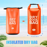 Jexine 2 Pcs 10L Insulated Dry Bag Floating Cooler, Roll Top Waterproof Leak Proof Backpack with Shoulder Strap Collapsible Cooler Bag for Kayaking Fishing Beach Boating Camping Water Activities