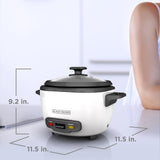 16-Cup Rice Cooker, 8-Cup Uncooked Rice, Steaming Basket, Removable Non-Stick Bowl BLACK+DECKER