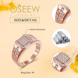 Oseew Round Cut Moissanite Rings Wedding for men Hip Hop Iced Out Luxury Men's Moissanite Ring sterling silver/ 10k 14k 18k gold Cross Design (rose gold)