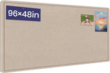 Extra Large Bulletin Board 96" x 48", Felt Pin Board, Beige Brown