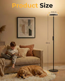 Natapai Floor Lamps for Living Room, 69" Tall LED Lamp, 2800LM Standing Lamp Remote & Foot Switch with 1H Timer, 2700-6500K Stepless Dimmable Modern Pole Light for Bedroom, Reading, Black