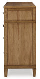 Signature Design by Ashley Sharlance Casual 9-Drawer Dresser with Felt-Lined Top Drawer and Easy Glide for Bedroom, Light Brown