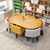 Oval Dining Table Set 6 Chairs Office Conference Reception Table Negotiation Business Coffee Table