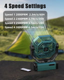 Portable Rechargeable Fan - 9-Inch Camping Fan for Tent, 24000mAh(60Hrs) Battery Operated Fan for Camping, Auto Oscillation Cordless Fans, Tent Fan with Remote/Light, 4 Speeds, 4 Timing, Outdoor