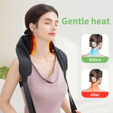MASGRE Shiatsu Neck and Back Massager with Heat, Upgraded 2600mAh Cordless Shoulder Massager Deep Tissue 6D Kneading with Carry Bag, Massages Pillow for Neck, Back, Shoulder, Body Gifts for Mom Dad