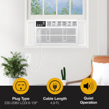 Whirlpool 24,000 BTU Window Air Conditioner with Dehumidifier, 230V, Window AC for Extra Large Rooms up to 1500 Sq. Ft., Bedroom, Living Room, Apartment, with Remote, 3 Speeds, and 24H Timer, White