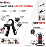 LALAHIGH Portable Home Gym System: Large Compact Push Up Board, Pilates Bar & 20 Fitness Accessories with Resistance Bands Ab Roller Wheel - Full Body Workout for Men and Women, Gift for Boyfriend LALAHIGH