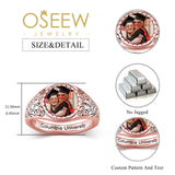 Oseew 2027 Senior Graduation Ring for Women High School Class (Rose Gold)
