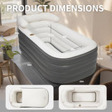 Crossing King Inflatable Bathtub, Portable Bathtub Adult with Electric Air Pump, Freestanding Foldable Spa Tub with Backrest Cup Holder for Indoor Outdoor, Easy to Inflate＆Drain (Gray)