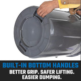 Gray 44 Gallon Trash Can Set (Trash Can, Quiet Dolly, and Reinforced Lid