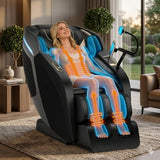 4D Massage Chair Full Body, Zero Gravity Recliner with AI Body Scan & SL Track, Air Compression, Heat Therapy, Foot Roller, Bluetooth Speaker, Quiet Motor, Space Saving Massage Chair for Home