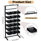 ztysn Large Hat Rack Stand - 6 Tier Adjustable Ball Cap Storage Organizer With 18 Plate Tray for 180 Baseball Hat,Standing Coat Rack, Commercial Home Use, Black Metal Shelving