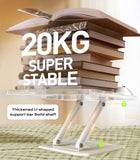 LOXP Ergonomic Book Stand for Reading, 360° Rotating Holder with Page Clip
