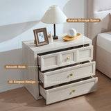 NOWABAY Nightstand Set of 2 W/Charging Station, 30.7" W King Size Bedside Table with 3 Drawers, Accent End Table W/Large Storage, Modern Wood Side Table for Bedroom,Office, Beige