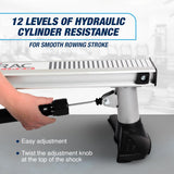 Stamina BodyTrac Glider 1050 Hydraulic Rowing Machine with Smart Workout App - Rower Workout Machine with Cylinder Resistance - Up to 250 lbs Weight Capacity Stamina