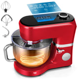 VIVOHOME Stand Mixer with Fermentation, One-Touch Presets Electric Dough Mixer with 6 Qt Bowl, Kitchen Standing Mixer for Baking, Red