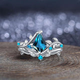 Kite Cut Topaz Wedding ring set (Topaz)