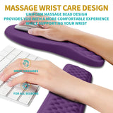 Hokafenle 2 in 1 Ergonomic Mouse Pad Wrist Support & Wrist Rest for Computer Keyboard Set, with Relieve Carpal Tunnel Pain Massage Bulge and Full Memory Gel Design (2In1 Set, Dark Purple)