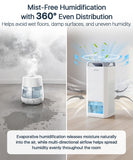 Afloia Humidifier for Bedroom Large Room - Mist Free Evaporative 2 in 1 Humidifier and Air Purifier in One Combo for Home with Top Fill 5L Tank/Humidity&Air Quality Sensor/2-24H Timer