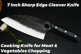 KDNKEEN Cleaver Knife – X50Cr15MoV Steel Cooking Butcher Knife for Meat & Vegetables Chopping, 7 Inch Kitchen Knife, Kitchen Gift for Men & Women