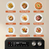 SMIRLY Digital Air Fryer Toaster Oven Combo, 27QT Convection Countertop Oven, 10-in-1 Multi-Function Fits 12" Pizza & 6 Slices of Toast, Stainless Steel, Black