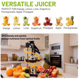 Cast Iron Juicer,nManual Juicer Hand Press, Professional Citrus Juicer, with Stainless Steel Cup, Easy to Use & Clean (Black)