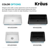 KRAUS Pintura 32-inch Porcelain Enameled Steel Undermount Single Bowl Kitchen Sink in White, KE1US32GWH