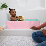 Disney Baby Minnie Mouse Tuckaway Toddler Folding Tub, Converts Shower to Bathtub, Folds to Store, Easy to Clean, Portable Baby Bathtub for Travel, 12M-5Y
