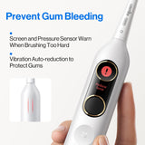 usmile Y10 PRO Rechargeable Electric Toothbrush with Smart Display, Missed Spot Detection, Pressure Sensor, 180-Day Battery Life, IPX8 Waterproof, Travel-Friendly with 2 Brush Heads