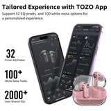Active Noise Cancelling Wireless Earbuds, Bluetooth 5.4 Headphones, 10mm Drivers Deep Bass Stereo Sound TOZO