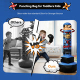 COMMOUDS 67inch Punching Bag for Kids, Inflatable Kids Boxing Set with Gloves, Fast Rebound Punching Bag for Practicing Karate, Taekwondo, MMA, Christmas/Birthday Gift for Boys Girls, Ages 6-14 (Blue)